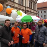 Oliver Wehner am CDU Infostand auf dem Pirnaer Marktplatz