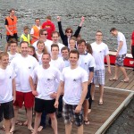 Das Team der Jungen Union beim Stadtfest Pirna 2014 zum Drachenbootrennen auf der Elbe mit MdL Oliver Wehner